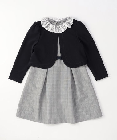 【セットアイテム】レース襟付きドレス×ボレロ(140-160cm)