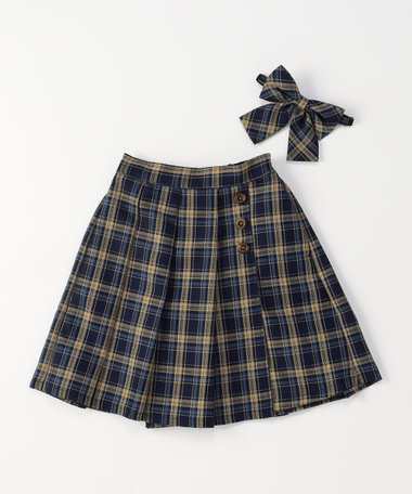 チェック キュロットスカート(140-160cm)