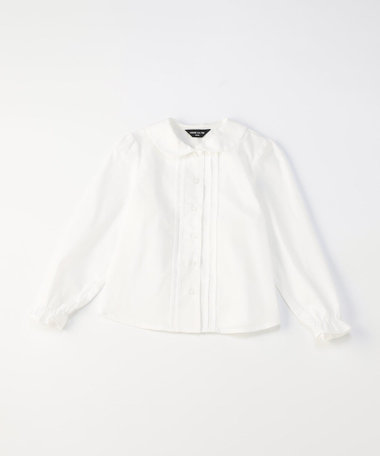 丸襟ピンタック長袖 ブラウス(140-160cm)