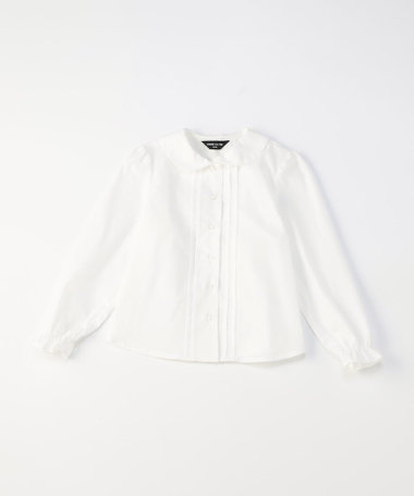 丸襟ピンタック長袖 ブラウス(110-130cm)