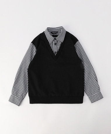 フェイクレイヤードシャツ (140-160cm)