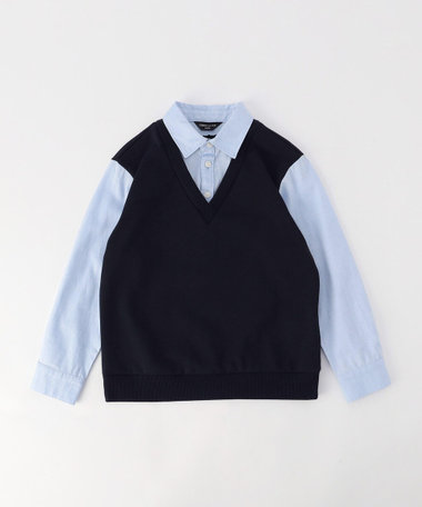 フェイクレイヤードシャツ (100-130cm)