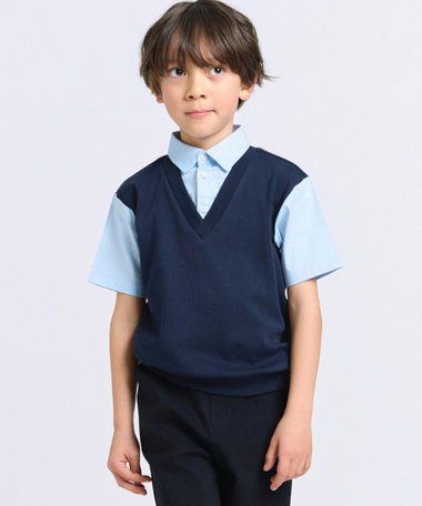 フェイクレイヤード 半袖シャツ(100-130cm)