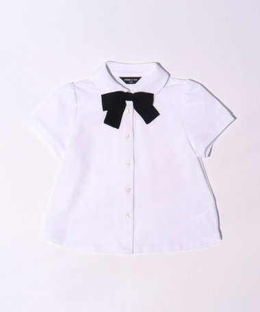 リボンタイ付き　半袖ブラウス (100-130cm)