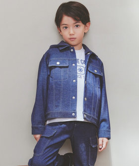 デニムライクストレッチ フード付き ブルゾン（98-22BM02-205