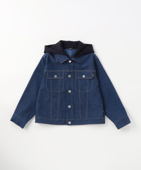 デニムライクストレッチ フード付き Gジャン