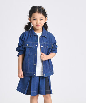 デニムライクストレッチ フード付き Gジャン