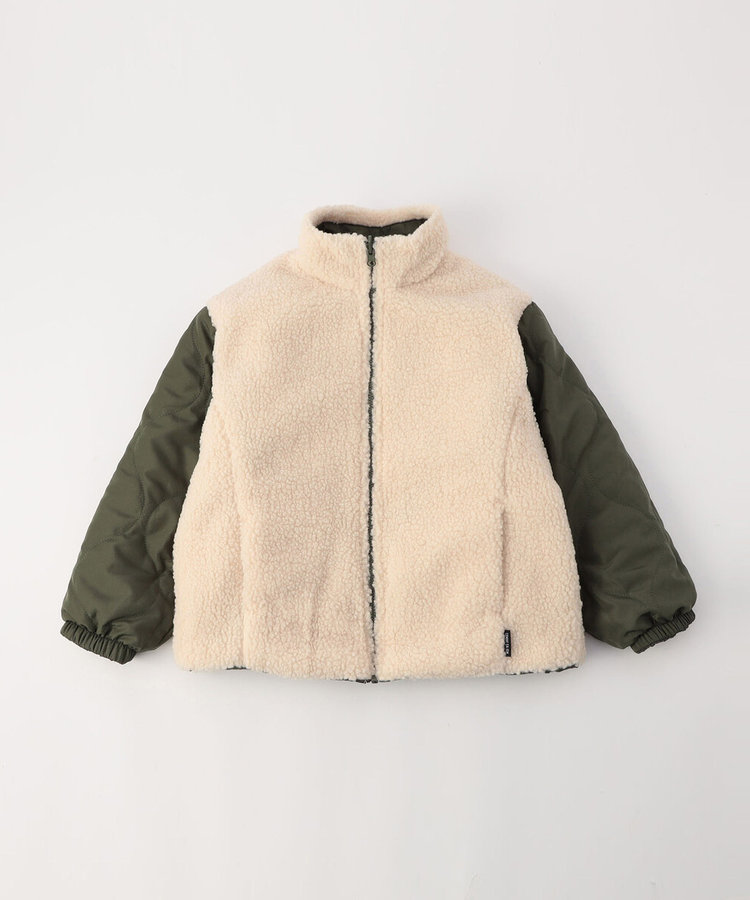 オンライン限定カラー:ブラック】リバーシブル キルト×ボア ブルゾン