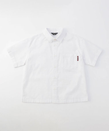 綿麻シャンブレー 半袖 シャツ