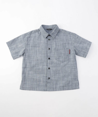 綿麻シャンブレー 半袖 シャツ