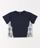チェック使い サイドポケットTシャツ