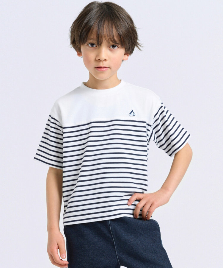 アディカラー スリーストライプス ルーズ クロップド半袖Tシャツ