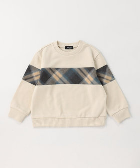 オンブレーチェック使い 長袖トレーナー（98-43CI25-204