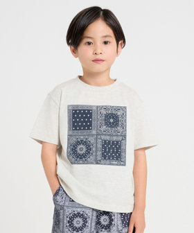 バンダナ柄プリント 半袖Tシャツ（98-49TG39-204）｜COMME CA