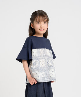 バンダナプリント 切り替え 2WAY Tシャツ（98-49TK35-205