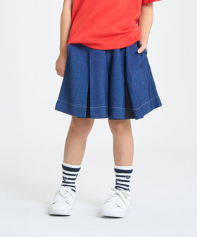 デニムライクストレッチ キュロットスカート