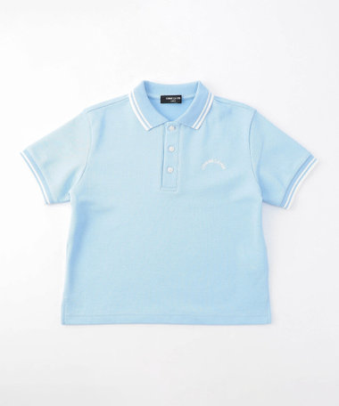 ライン入り 鹿の子 ポロシャツ