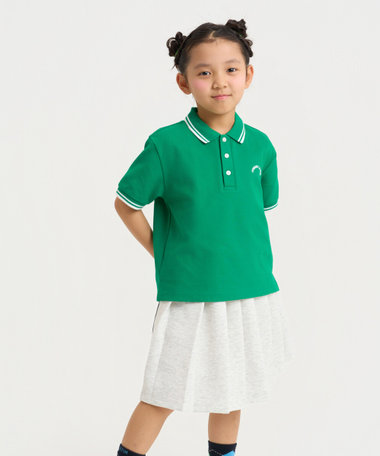 ライン入り 鹿の子 ポロシャツ