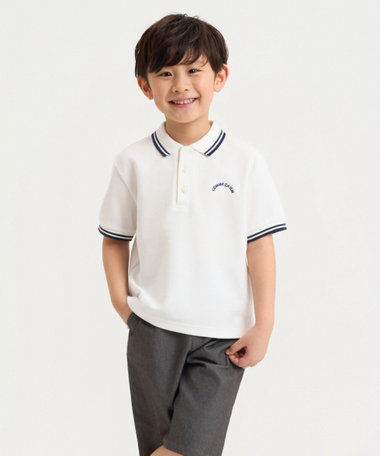 ライン入り 鹿の子 ポロシャツ