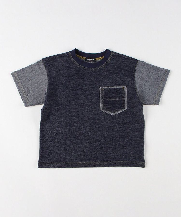 デニム調ジャージー ポケット付きTシャツ（98-61TG43-204