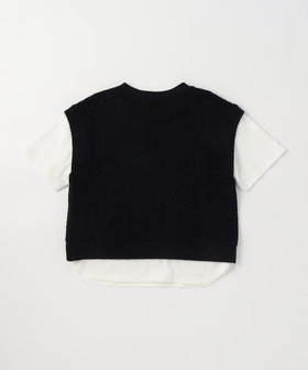 ケーブルジャカード フェイクレイヤード 半袖Tシャツ（98-61TO33-206