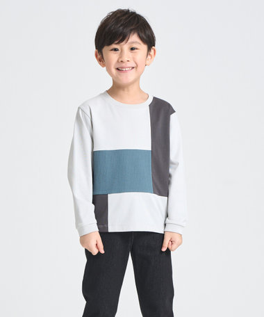 ブロッキング長袖Tシャツ