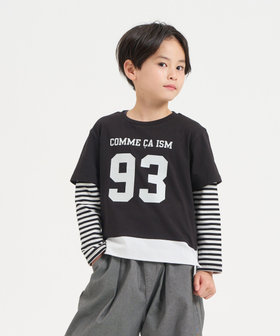 ナンバープリント フェイクレイヤードTシャツ