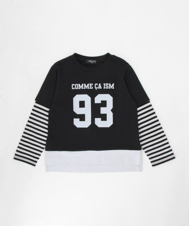ナンバープリント フェイクレイヤードTシャツ