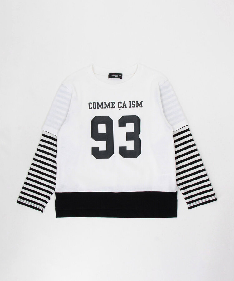 ナンバープリント フェイクレイヤードTシャツ