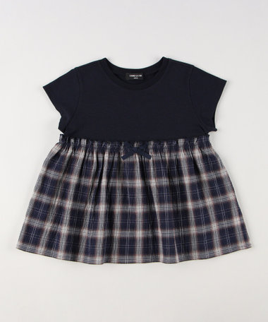 くしゅっとチェック チュニックTシャツ