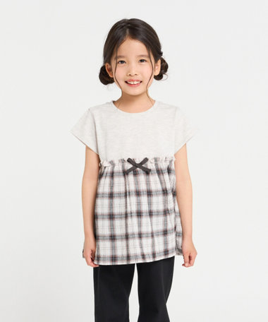 チェック柄 Tシャツとスカート セット fit=scale-down,w=1200