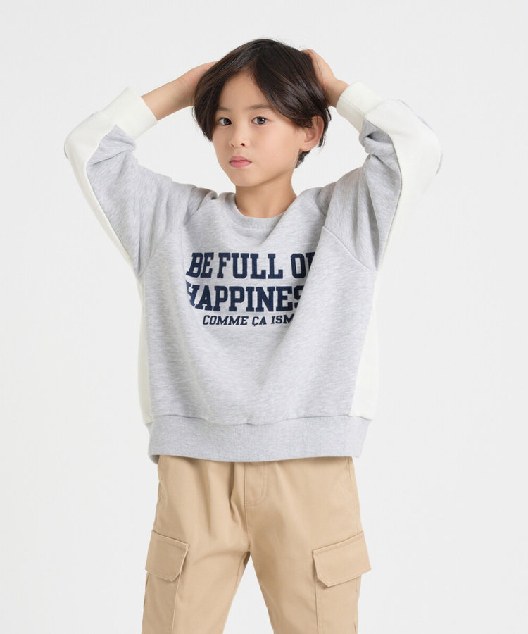 フロッキープリント 配色トレーナー