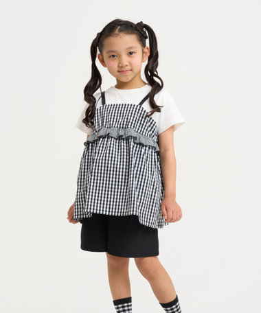 ギンガムチェック キャミソールセットTシャツ