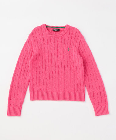 ケーブル編み ニットプルオーバー