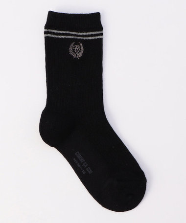 エンブレム刺繍入り リブ風ソックス