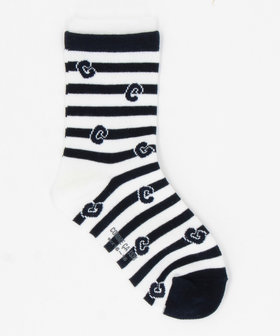 ボーダー×Cロゴ総柄 クルーソックス