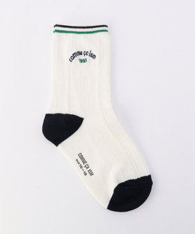 ラウンドロゴ刺繍 クルーソックス
