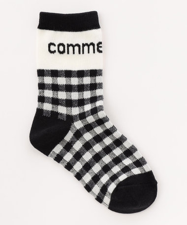 ロゴ×ギンガムチェック クルーソックス