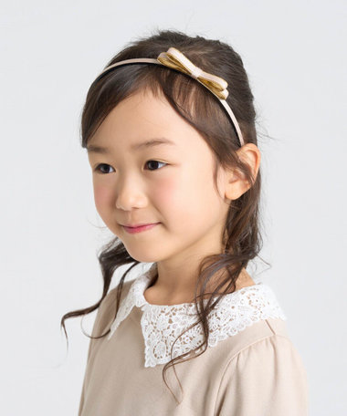 ゴールドトリミング グログラン リボン カチューシャ
