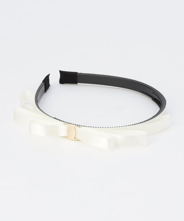 メタル パーツ付き サテン リボン カチューシャ