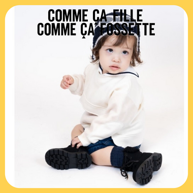 もこもこフェイクファーを袖とカンガルーポケットに付けたかわいいトレーナー