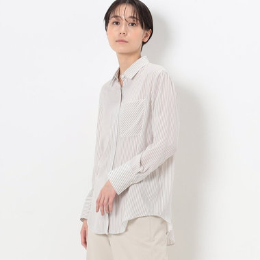 梨地ストライプ シャツ