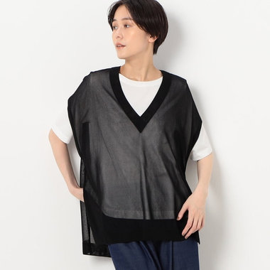 【前後2WAY】ドライタッチレーヨン シアーニットベスト