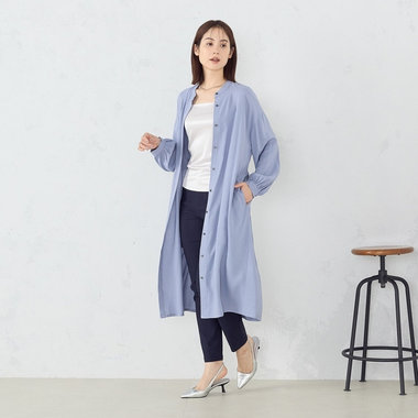 コットンライクレーヨン シャツワンピース