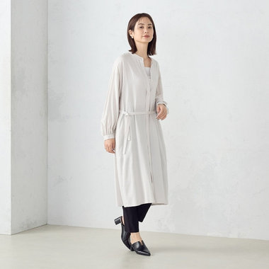 コットンライクレーヨン シャツワンピース