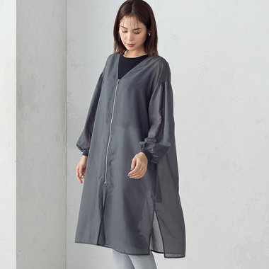 シアーロング羽織りブルゾン