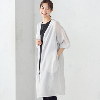 シアーロング羽織りブルゾン