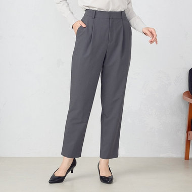 【セットアップ対応】ポリエステルレーヨン トロピカル テーパードパンツ