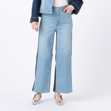 中空ストレッチデニム ワイドデニムパンツ