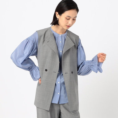 【セットアップ対応】2WAYストレッチトロ ジレ